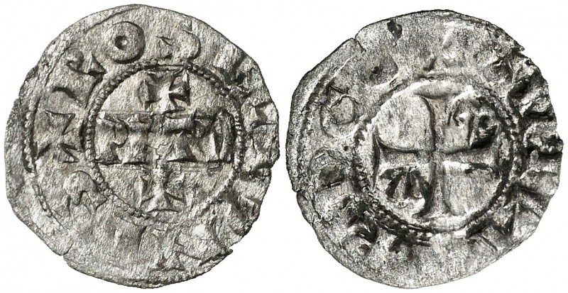 Comtat del Rosselló. Gerard I (1102-1115). Perpinyà. Diner. (Cru.V.S. 111 var) (...