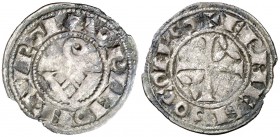 Ermengol VIII (1184-1209). Agramunt. Diner. (Cru.V.S. 119 var) (Cru.C.G. 1935a var). 0,58 g. Ligeras oxidaciones. Escasa. MBC-.