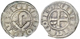 Ermengol VIII (1184-1209). Agramunt. Òbol. (Cru.V.S. 120) (Balaguer 124) (Cru.C.G. 1936). 0,34 g. Ex Áureo 01/03/1995, nº 291. Muy rara. MBC.