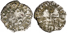 Guerau de Cabrera (1208-1209/1213-1228). Agramunt. Diner. (Cru.V.S. 123 var) (Cru.C.G. 1939, falta var). 0,96 g. Cospel faltado. Oxidaciones. Muy rara...