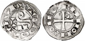 Ramon VI (1194-1222) i Ramon VII (1222-1249). Tolosa. Diner. (Cru.Occitània 80). 1,01 g. MBC.