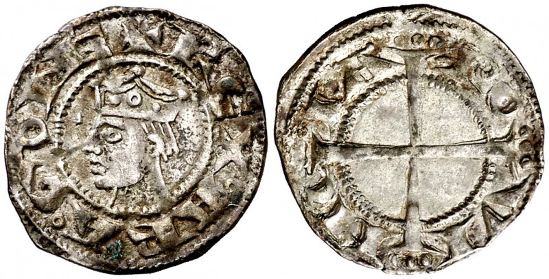 Pere I (1196-1213). Provença. Ral coronat. (Cru.V.S. 172 var) (Cru.Occitània 98 ...