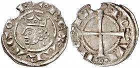 Jaume I (1213-1276). Provença. Ral coronat. (Cru.V.S. 174) (Cru.Occitània 100) (Cru.C.G. 2124). 0,72 g. Cospel faltado. (MBC+).