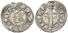 Jaume I (1213-1276). València. Òbol. (Cru.V.S. 317) (Cru.C.G. 2133). 0,47 g. Tercera emisión. Escasa. MBC-.