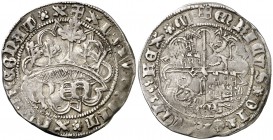 Enrique IV (1454-1474). Segovia. Real de anagrama. (AB. 712 var). 3,39 g. Gráfila compuesta en anverso y reverso. Rara. MBC.