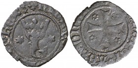 Juan Sólo (1441-1479). Navarra. Cornado. (Cru.V.S. 276 var) (Cru.C.G. 2967). 1,04 g. Ex Áureo 21/06/2007, nº 2470. Muy rara. MBC-.