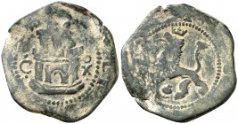 s/d. Felipe II. Cuenca. 2 cuartos. (Cal. 806). 3,65 g. BC+.