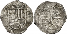 1591/0. Felipe II. Granada. . 4 reales. (Cal. 299). 12,47 g. Ex Áureo 02/07/1998, nº 553. Ex Colección Princesa de Éboli 20/10/2016, nº 62. Rara. MBC....