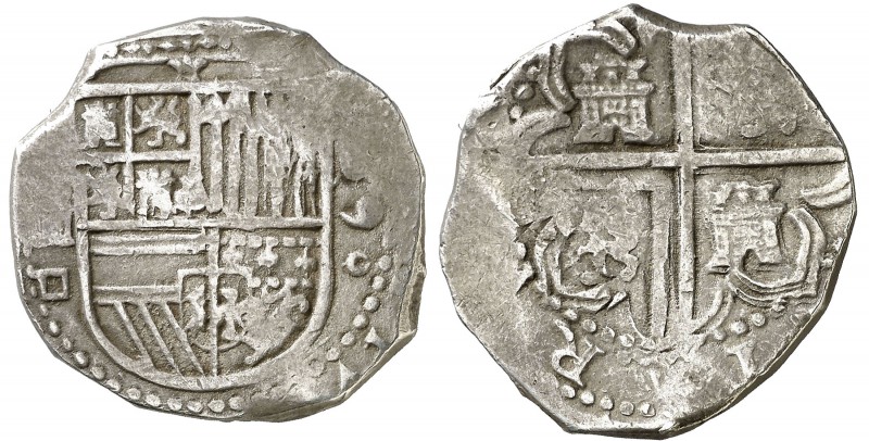 (1)590. Felipe II. Sevilla. (grande). 4 reales. (Cal. 397). 13,78 g. Ensayador g...