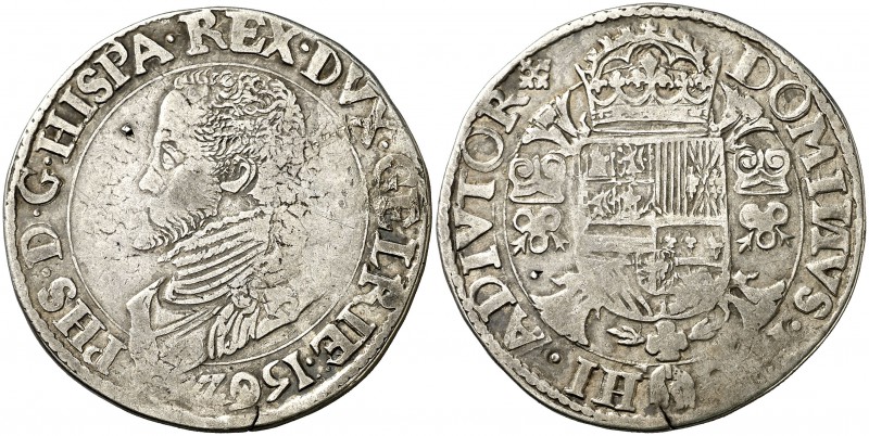 1562. Felipe II. Nimega. 1/2 escudo Felipe. (Vti. 993) (Vanhoudt 267.NIJ). 16,50...