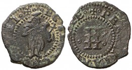 (1600-1603). Felipe III. Perpinyà. 1 diner. (Cal. 740) (Cru.C.G. 3808). 0,82 g. Sin A. Rara. MBC-.