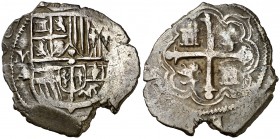 1609. Felipe III. México. A. 1 real. (Cal. 450). 3,25 g. Leve defecto de cospel. Rara. (MBC).