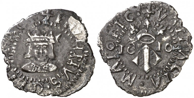 1610. Felipe III. Valencia. 1 divuitè. (Cal. 511) (Cru.C.G. 4361 var). 1,36 g. A...
