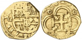 1621. Felipe III. Sevilla. . 2 escudos. (Cal. 50) (Tauler 102 var). 5,47 g. Rara. MBC-.