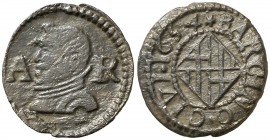 1654. Felipe IV. Barcelona. 1 ardit. (Cal. 1236). 1,41 g. Ex Colección Crusafont 27/10/2011, nº 1225. MBC/MBC+.