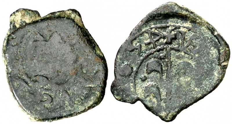 (1)65 (sic). Felipe IV. Valencia. 1 diner. (Cal. falta) (Cru.C.G. 4435j). 1,26 g...