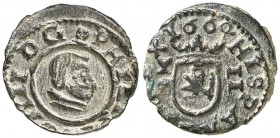 1664. Felipe IV. Cuenca. 2 maravedís. (Cal. 1349). 0,53 g. Algo descentrada. Rara. MBC+.