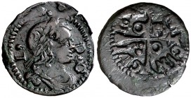 1648. Guerra dels Segadors. Barcelona. 1 diner. (Cru.C.G. 4559c) (Cru.Segadors 270a). 0,76 g. Lluís XIV. Escasa. MBC.