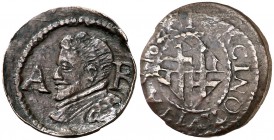 1640. Guerra dels Segadors. Barcelona. 1 ardit. (Cru.C.G. 4554) (Cru.Segadors 241). 1,89 g. Felipe IV. Rara. MBC+/MBC.