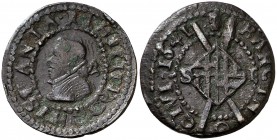 1641. Guerra dels Segadors. Barcelona. 1 sisè. (Cru.C.G. 4543) (Cru.Segadors 239). 4,44 g. Felipe IV. Armas de Barcelona entre S-I. Escasa. MBC.