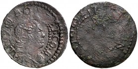 1652. Guerra dels Segadors. Barcelona. 1 sisè. (Cru.C.G. 4353h) (Cru.Segadors 264). 2,84 g. Lluís XIV. Acuñación floja que afecta más el reverso. BC+/...