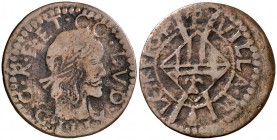 1642. Guerra dels Segadors. Bellpuig. 1 sisè. (Cru.C.G. 4560h) (Cru.Segadors 30). 3,01 g. Lluís XIII. La leyenda empieza a las 2h del reloj. Monte flo...