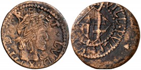 (1642). Guerra dels Segadors. Bellpuig. 1 sisè. (Cru.C.G. 4561a) (Cru.Segadors 31a, mismo ejemplar). 3,63 g. Lluís XIII. La leyenda empieza a las 3h d...
