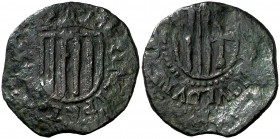 (1642). Guerra dels Segadors. Besalú. 1 sisè. (Cru.C.G. 4574?) (Cru.Segadors 45?). 3,83 g. Principat. Armas de Besalú con cruz patriarcal a derecha. R...