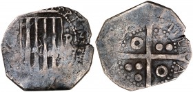 (1641). Guerra dels Segadors. Igualada. 5 rals. (Cru.C.G. 4614 var) (Cru.Segadors 85) (Cal. tipo 40). 11,20 g. Principat. Oxidada por el fuego. Rara. ...