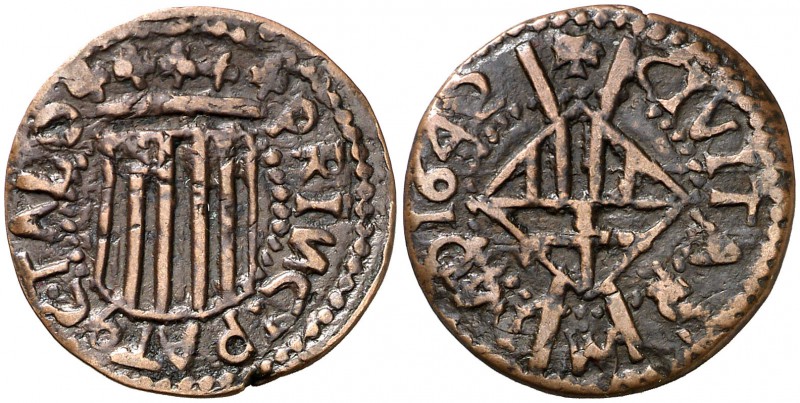 1642. Guerra dels Segadors. Manresa. 1 sisè. (Cru.C.G. 4622e) (Cru.Segadors 100b...