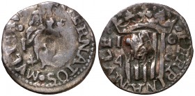 1645. Guerra dels Segadors. Perpinyà. 1 sou. (Cru.C.G. 4638f) (Cru.Segadors 134 var). 1,27 g. Contramarca: Cabeza de San Juan. Ex Áureo 27/04/1999, nº...