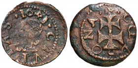 1641. Guerra dels Segadors. Solsona. 1 diner. (Cru.C.G. 4650a) (Cru.Segadors 157a). 1 g. Busto de Felipe IV. El 4 de la fecha girado. Escasa. MBC-/MBC...