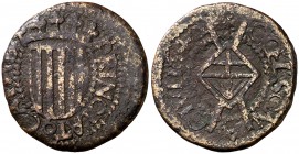 1642. Guerra dels Segadors. Solsona. 1 sisè. (Cru.C.G. 4648 var) (Cru.Segadors 155 var). 3,76 g. Principat. Anverso algo descentrado. Variante de leye...