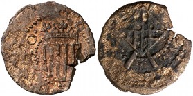 (1641). Guerra dels Segadors. Terrassa. 1 sisè. (Cru.C.G. 4664c) (Cru.Segadors 175c). 2,77 g. Principat. Dos puntos a los lados del escudo. Fecha no v...