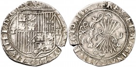 Reyes Católicos. Toledo. 2 reales. (Cal. 278 var. por puntos encima del valor). 6,81 g. MBC+.