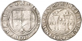Juana y Carlos. México. 2 reales. (Cal. 116). 6,82 g. MBC-.
