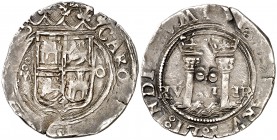 Juana y Carlos. México. 2 reales. (Cal. 121). 6,79 g. MBC-.