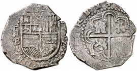 1592. Felipe II. Sevilla. B. 2 reales. (Cal. 545). 6,72 g. MBC-.