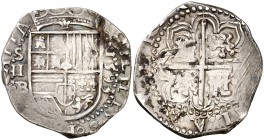 1593. Felipe II. Sevilla. B. 2 reales. (Cal. 546). 6,77 g. MBC.