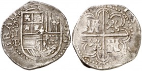 1593. Felipe II. Sevilla. B. 2 reales. (Cal. 546). 6,75 g. MBC.