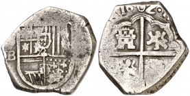 1602. Felipe III. Sevilla. B. 2 reales. (Cal. 378). 6,56 g. MBC-.