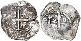 (16)51. Felipe IV. Potosí. E. 2 reales. (Cal. falta). 5,14 g. BC+.