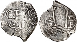 1665. Felipe IV. Potosí. E. 2 reales. (Cal. 913). 7,38 g. Doble fecha. MBC-.
