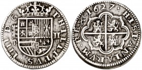 1627. Felipe IV. Segovia. P. 2 reales. (Cal. 932). 6,20 g. MBC.