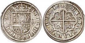 1628. Felipe IV. Segovia. P. 2 reales. (Cal. 933). 6,51 g. MBC+.