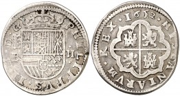 1652/22. Felipe IV. Segovia. . 2 reales. (Cal. 936). 5,26 g. MBC-.