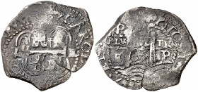 1667. Carlos II. Potosí. E. 2 reales. (Cal. 594). 6,61 g. BC+.