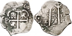 1672. Carlos II. Potosí. E. 2 reales. (Cal. 599). 6,10 g. MBC.