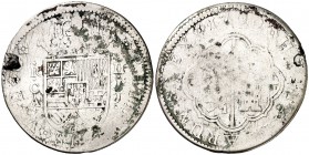 1722. Felipe V. Cuenca. JJ. 2 reales. (Cal. 1163). 4,83 g. RC/BC-.