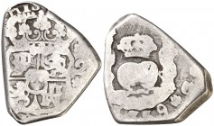1739. Felipe V. Guatemala. (J). 2 reales. (Cal. 1171). 6,80 g. Columnario. MBC-.